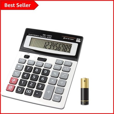 Großer solarbetriebener 12-stelliger LCD-Rechner für Business & Schule