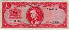 L.1964 TRINIDAD AND TOBAGO ONE DOLLAR NOTE - p26b VF