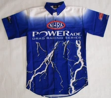 NHRA Powerade Lucas Oil Drag Racing Series Pit Crew Shirt USA LARGE