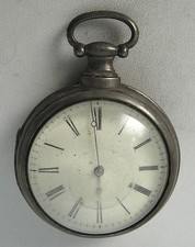 1800's Edmonds Verge Chain Drive Fusee Pair Case Sterling Key Wind Pocket Watch