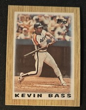 1987 Topps Major League Leaders Mini Kevin Bass Card #7 Astros Poor Stained O/C