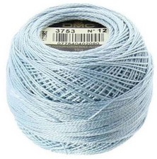 DMC Pearl Cotton 131 Yard Ball - Size 12 - Color 3753 Ultra Very Lt Antique Blue