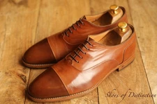 Paul Smith Tan Brown Leather Oxford Shoes Mens UK 9.5 US 10.5 EU 43.5