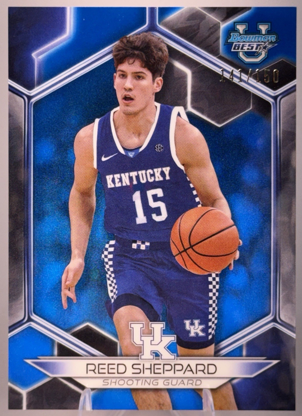 2023-24 Bowman University Best Reed Sheppard Blue Refractor /150 #42 Kentucky