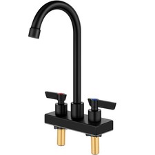 GBBNE Bar Sink Faucet 4 Inch Center Deck Mount,2 Hole Prep Sink Faucet Dual Hand