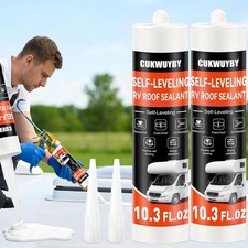 RV Sealant White 2 Pack 10.3oz Self Leveling Waterproof UV Flexible Camper Roof