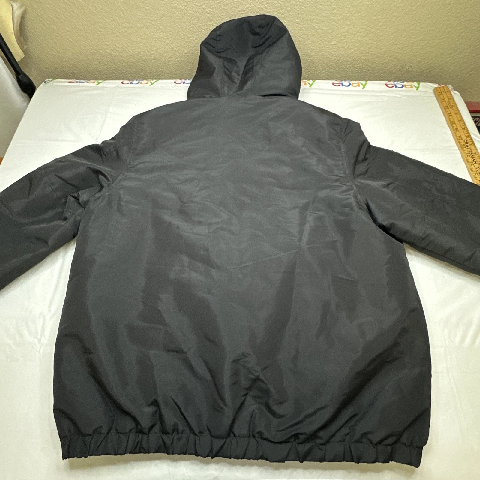 Members Only Sport NASA Hoodie Jacket Mens Flag Patch Black Sz- L #6636 - product detail image 13