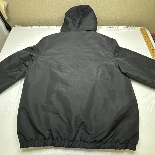 Members Only Sport NASA Hoodie Jacket Mens Flag Patch Black Sz- L #6636 image 13