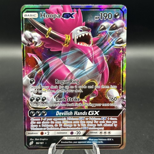 HOOPA GX - 2017 Pokemon TCG Sun & Moom Team Up 96/181 Holo Rare Card - NM+