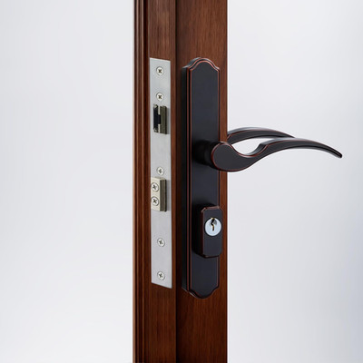 Oil Rubbed Bronze Storm Door Handle with Lock - Fits 1.1-1.97