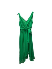Nine West Green Vneck Chiffon Belt Knee Length Dress Size 6