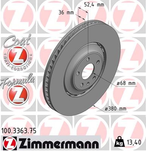 2X Zimmermann Bremsscheibe Formula Z 100.3363.75 FüR Audi A8 Q5 8RB 1LJ 1ZK 4HL-image