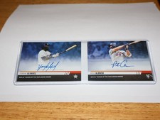 2019 TOPPS NOW #AW-3B Yordan Alvarez AL/Pete Alonso NL ROY DUAL AUTO BOOK /49