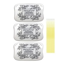 Tsukineko Versafine Bundle - 3 Full-Size Black Onyx Versafine Ink Pads with...