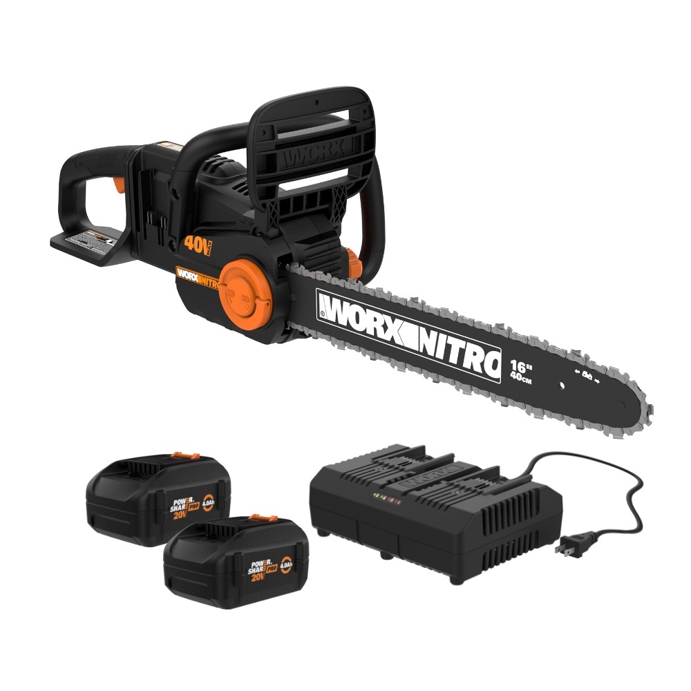 Worx Nitro WP395 40V PowerShare PRO 16” Cordless Chainsaw Brushless Motor-AN