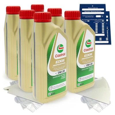 6 Liter original Motoröl Castrol EDGE Prof. V 0W20 ACEA C5 15B13F VCC RBS0-2AE