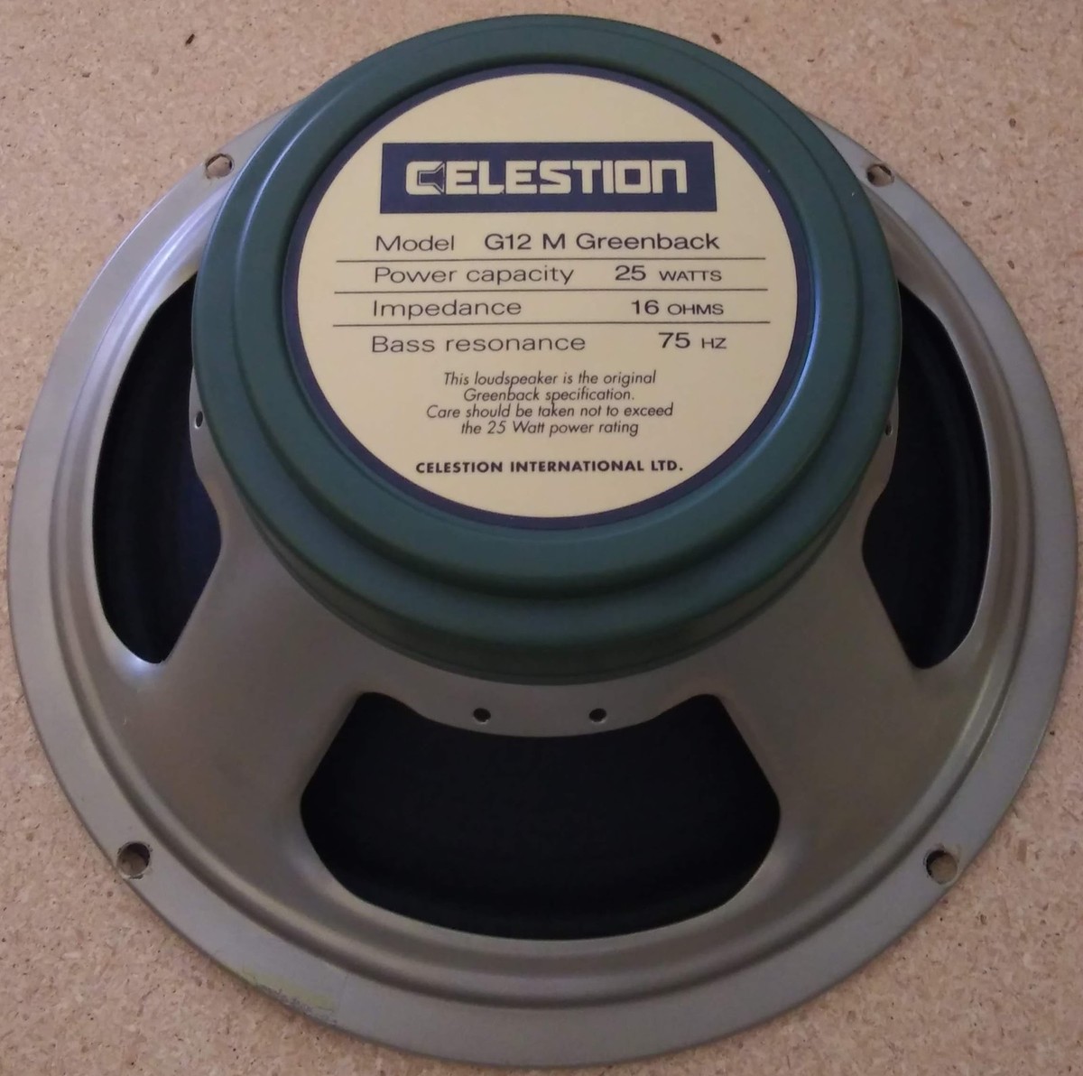 Celestion G12M 25W Greenback 16 Ohm UK 12 inch Guitar