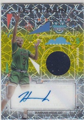 2024-25 Bowman Best University Hannah Hidalgo Let it Rain Yellow  AUTO /75 ZI