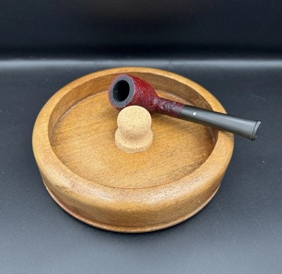 Handgedrechselter Hartholz Pfeifenaschenbecher mit Korkklopfer   Vintage umfunktioniert