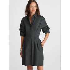 Madewell NWT Chrisandra Tucked Mini Shirtdress in summit green womens size 4