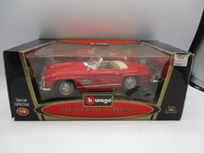 1/18 SCALE DIECAST BBURAGO RED MERCEDES BENZ 300 SL ROADSTER