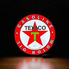 Texaco Gasoline Motor Oil Lightbox–Petroliana Illuminated LED Sign 50 cm (19.7”)