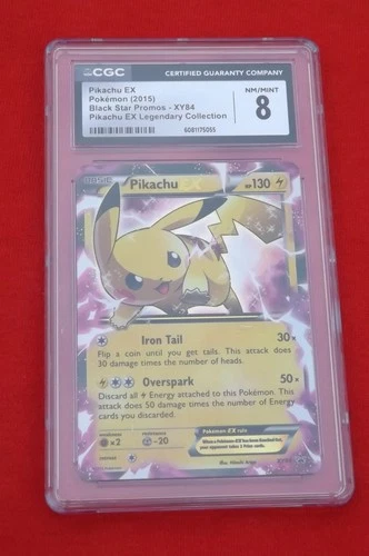 2015 Pokémon Pikachu EX XY84 Black Star Promo – CGC 8 Near Mint/MINT