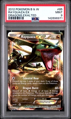 2012 POKEMON B&W DRAGONS EXALTED #85 RAYQUAZA EX PSA 9