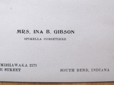 3 VINTAGE BUSINESS CARDS REPRESENT SPIRELLA CORSET SOUTH BEND INDIANA