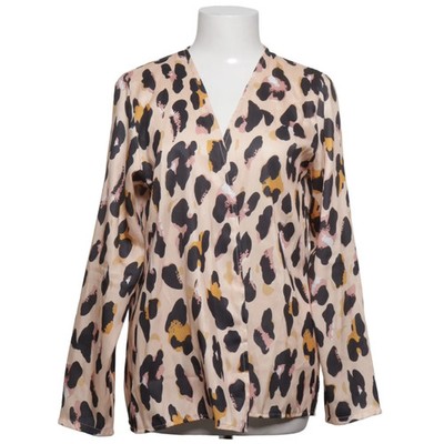 Boohoo, Bluse, Größe: M, Beige/Schwarz/Braun, Polyester, Leopard, Damen #BwG