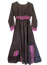 Robe Longue Maxi Legatte - Jeans Bleu Blanc Rouge - Taille M (38/40) Vintage