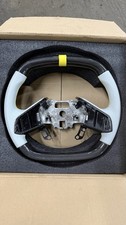 Real Carbon Fiber White Leather Steering Wheel Fit Corvette C8 20-26 None Heated