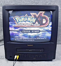 Symphonic SC313B Retro Gaming CRT TV Combo 13" VCR Needs Repair.