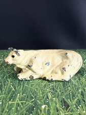 Johillco Die Cast Lead Cow Laying Figure White Miniature Farm John Hill Co
