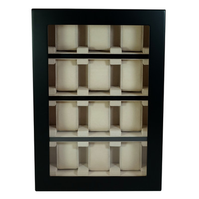 12 Slot Black Wood Watch Display Wall Hanging Case Storage Organizer Box Stand