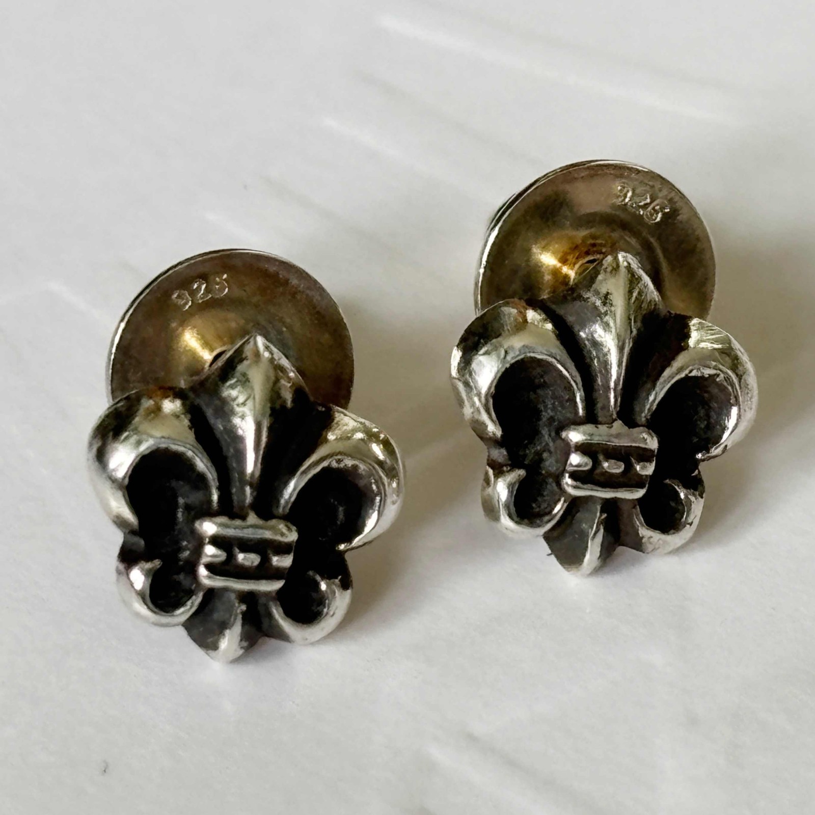 Brand New Chrome Hearts BS Fleur Stud Silver Earrings image 2