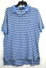 Polo Ralph Lauren Mens Blue Striped Short Sleeve Cotton Casual Polo Shirt M