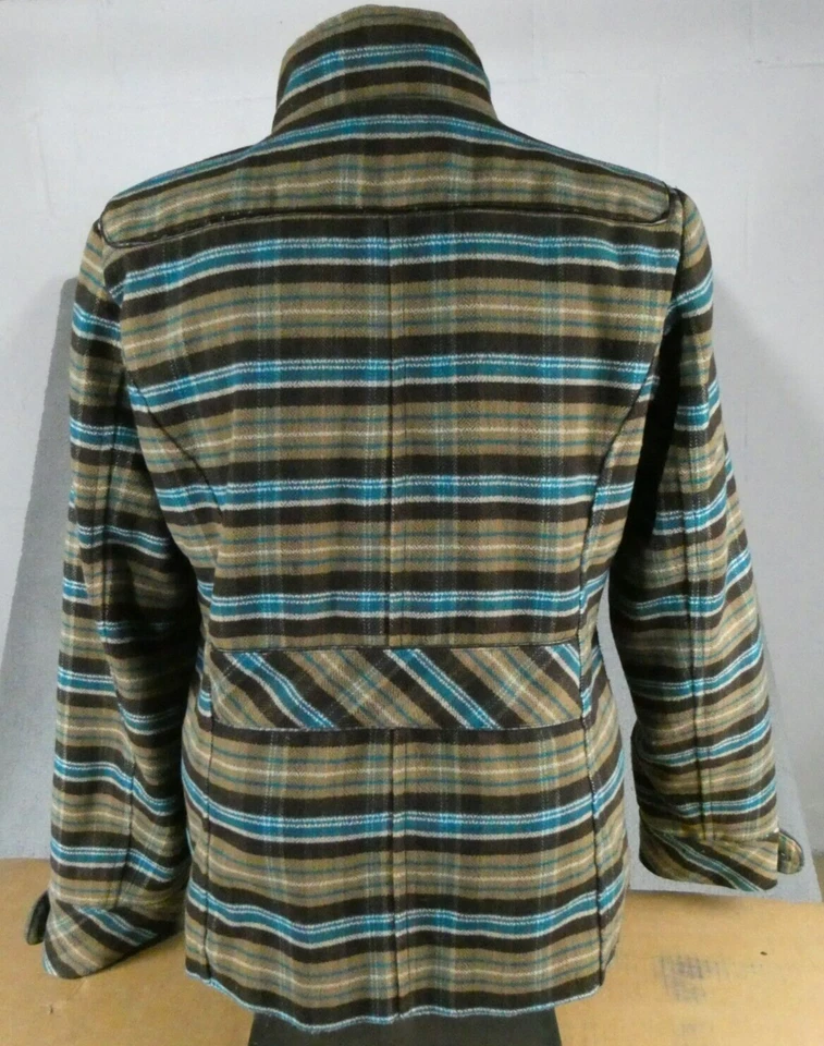 Maurices Coat Women XL Brown Plaid Peacoat Toggle Buttons Dark Academia Warm - Image 2 of 4