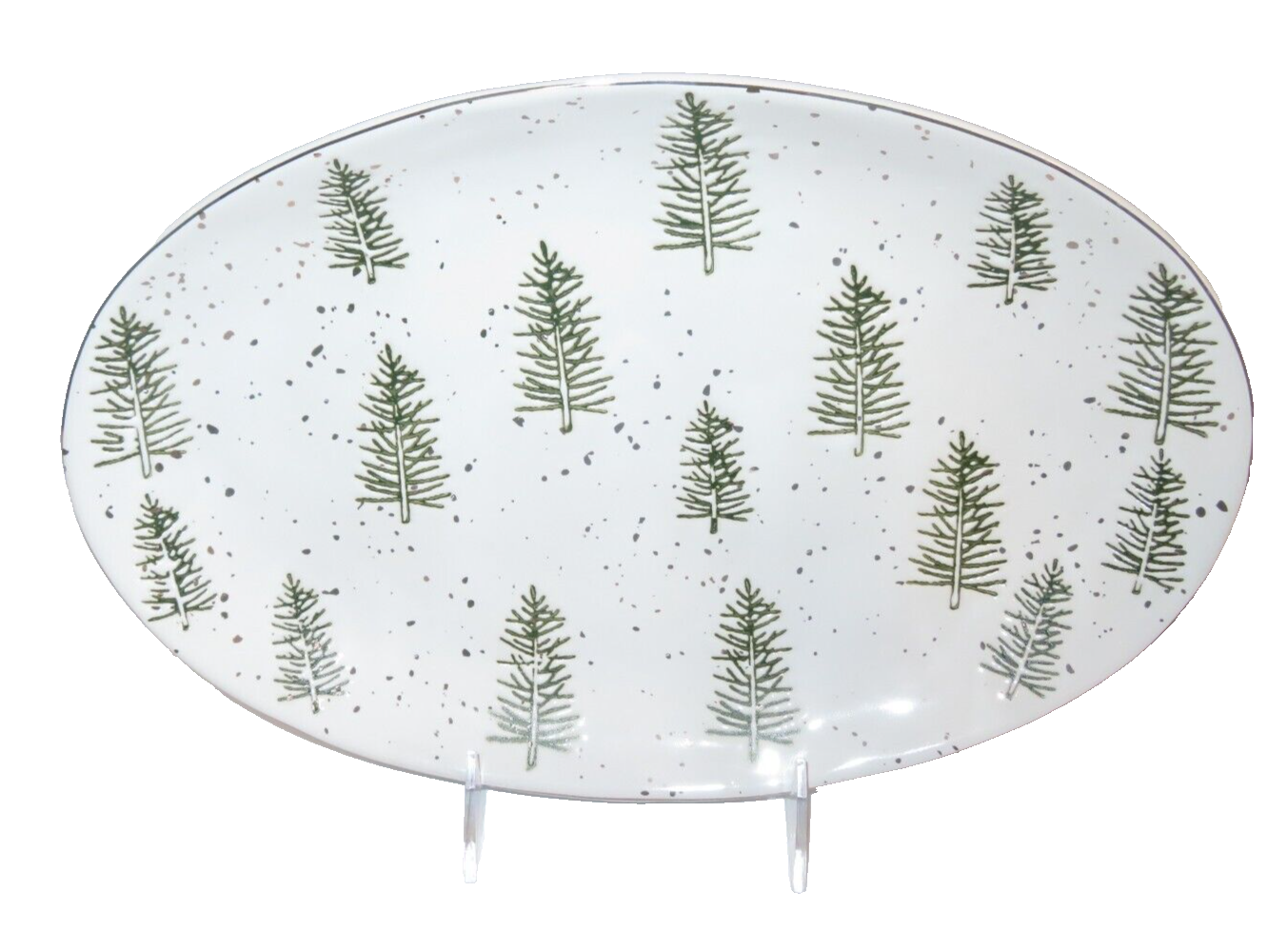 Potter's Studio PINE TREE GOLD Oval Ceramic Platter NEW eBay