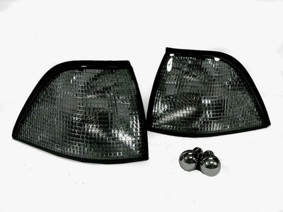 Euro SMOKE Lens Corner Light +Chrome Bulbs For BMW E36 2D Coupe/Cabrio