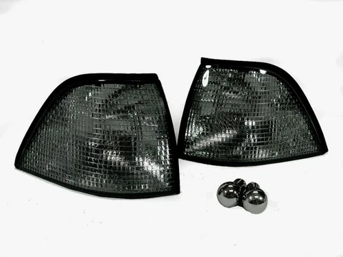 Euro SMOKE Lens Corner Light +Chrome Bulbs For BMW E36 2D Coupe/Cabrio