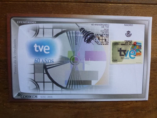 SPAIN 2016 60th ANNIV TVE FDC FIRST DAY COVER