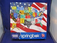 SPRINGBOK 1000 PC. PUZZLE - 2013 - 24" BY 30" - STATE PLATES - LARGE PIECES