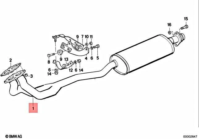 Genuine BMW E30 316i Coupe Sedan Wagon Front Silencer 18101719496