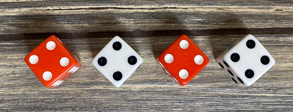 Parker Brothers Risk Game 1998 Red White 4 Dice Die Replacement Parts Piece - Image 2 of 2