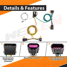 Wiring Harness 4-Way Flat Trailer Connector For 2010-2017 Chevrolet Equinox