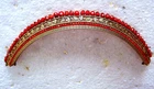 Regency fire gilded tiara with faceted coral beads decoration