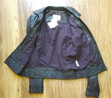 Levi's Positively Superior Women's Flay Bomber Leather Jacket Uk Small Rrp £250