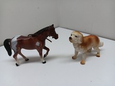 Vintage Plastic Horse & Golden Retrieve Dog