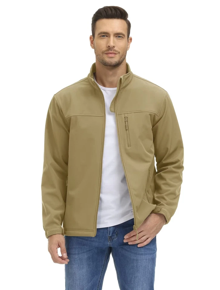 Mens Atheletic Jacket Softshell Hiking Jacket Waterproof Outdoor Casual Coat - Image 3 of 4